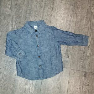 Old Navy Baby Boy Long-Sleeve Collared Shirt 6-12 mths